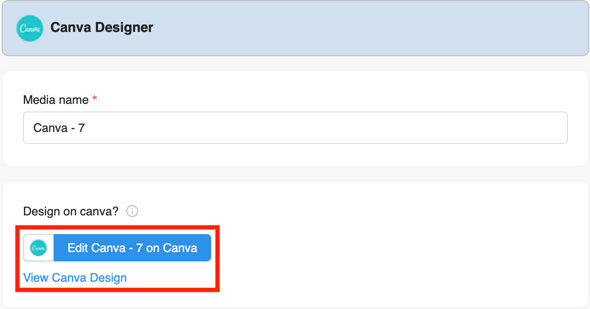 Screenshot of the Display NOW Manager with "Edit DN Design on Canva" highlighted if the user wants to make an edit to the design.