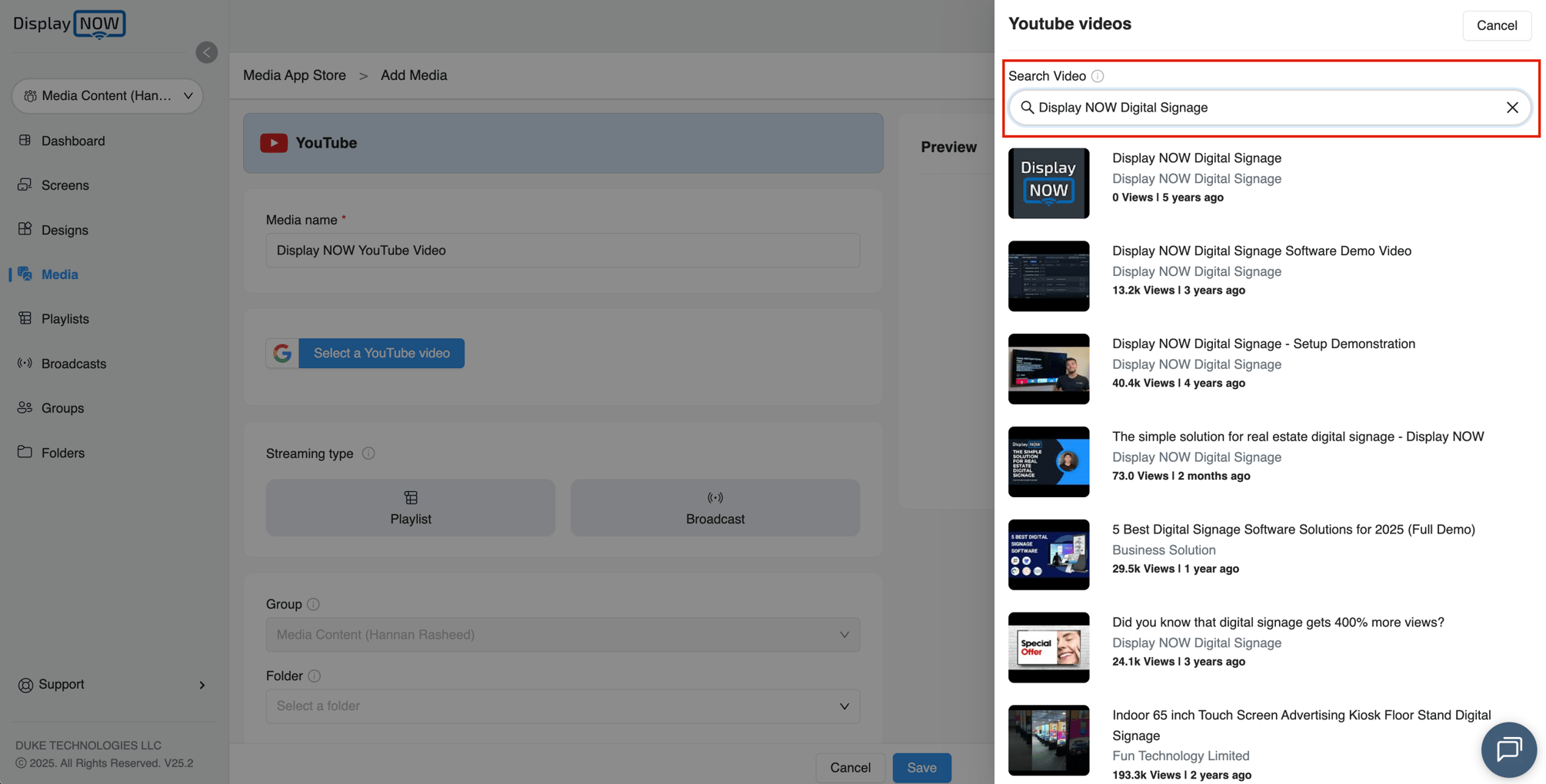 Show a YouTube video and loop it